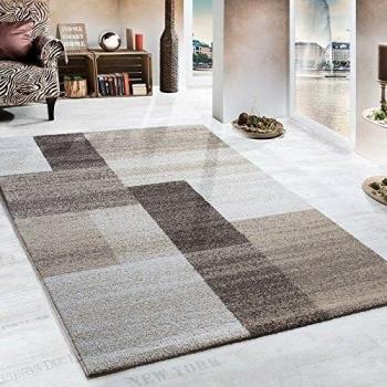 Paco Home Alfombra Tejida Pesada En Beige Marrón Y Crema, tamaño:80x250 cm