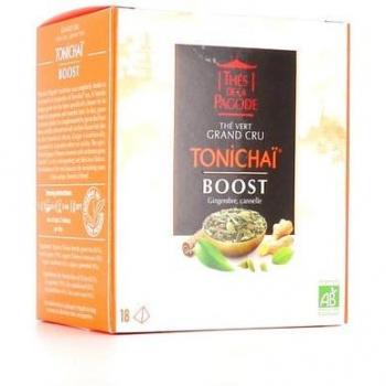 Thés de la Pagode Tonichaï Boost - Té de China con jengibre, canela, cardamomo y menta en 18 sobres infusores