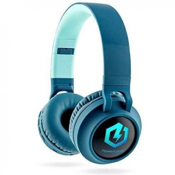 PowerLocus Auriculares Bluetooth de Diadema para niños, Cascos Bluetooth Inalámbricos, Auditiva Límite de 85DB, Sonido Estéreo, con Micrófono, Micro SD, Plegable, Estuche Cascos para Movil, Tablet,PC