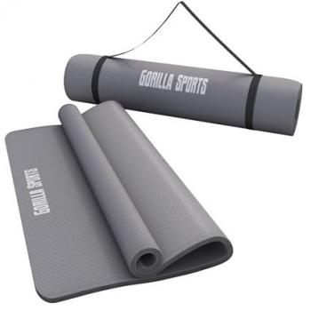 Esterilla de Yoga Antideslizante Profesional 190 x 100 x 1,5 cm - Gris con Soga de Transporte