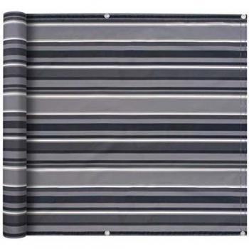 Toldo para balcón de tela oxford 90x600 cm a rayas gris