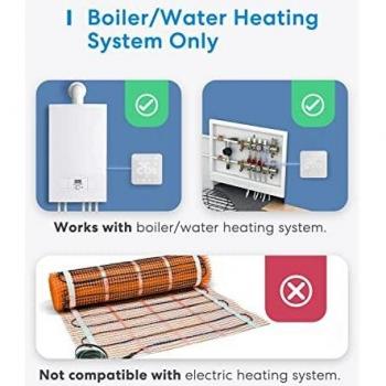 Meross Termostato Inteligente WiFi para Calderas, Termostato de Calefacción de Pared para Calderas de