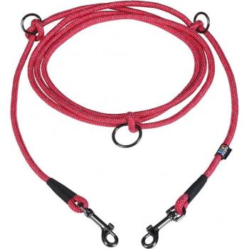 Correa de cuerda ajustable Rukka®, roja para perros - M: 300 cm de largo, 8 mm de diámetro