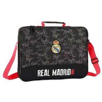 Safta Real Madrid - Cartera Extraescolares, Negro, 38 cm
