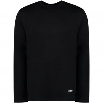 Jil Sander Men's Long Sleeve Cotton T-Shirt, Black, Size Medium, J22GC0129J20073 Color 001