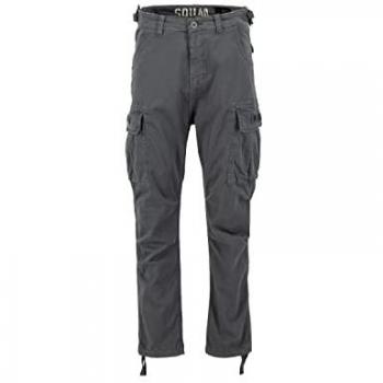 Alpha Industries Vintage Grey Regular Fit Cargo Pants for Men Size 33