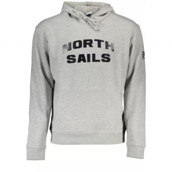 North Sails Men's Gray Cotton Hoodie - XXL with Print