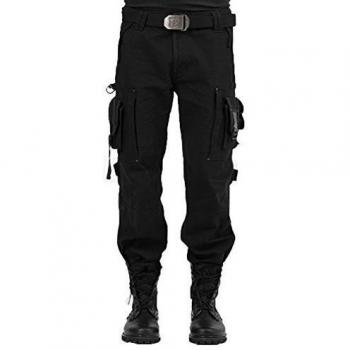 MeMoreCool Hombres Nueva Llegada alpinismo para hombre Casual Exterior Militar de Camuflaje con Bolsillos Pantalones para, color negro, tamaño 3XL
