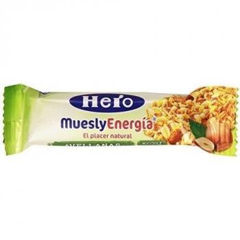 Hero - Muesly Energía - Barrita de cereales con avellanas - 25 g