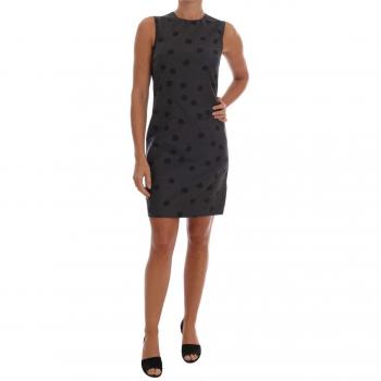 Dolce & Gabbana Gray Polka Dotted Sheath Wool Dress - IT38|XS, Short Dresses, female, Gray, Size: XS Sicilian Chic Sheath Dress
