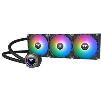Thermaltake TH420 V2 ARGB Refrigeración líquida todo en uno para procesador, 14 cm, color negro, incluye 1 pieza, ventilador PWM de 500 a 2000 RPM, bloque de agua espejo y