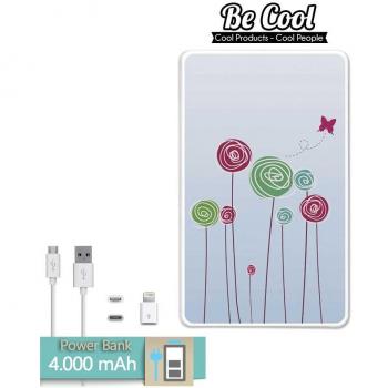 Becool® - Batería Externa Power Bank 4000 mah + Gratis 1 cable USB-MicroUsb