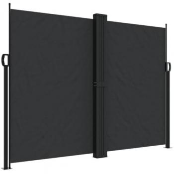Toldo lateral retráctil negro 180x1200 cm, pantalla de privacidad, resistente al agua, protección contra rayos UV, ideal para jardín, patio y balcón