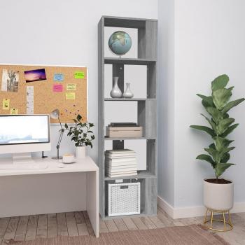 Estantería de madera contrachapada 45x24x159cm en colores Blanco, Negro y Roble Sonoma, mueble de almacenaje ideal para oficina, estudio o dormitorio, con características de estantería/librería y m
