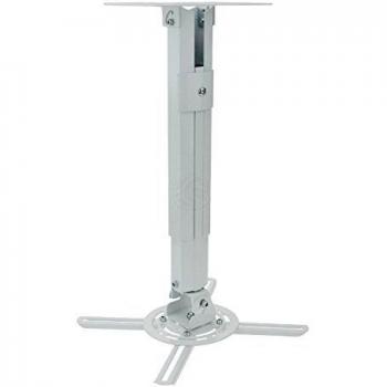 BeMatik - Soporte de techo o pared para proyector con mástil de 30 cm a 55 cm blanco