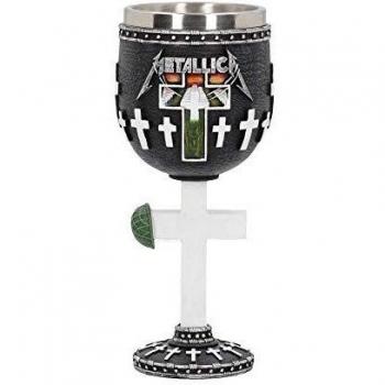 Nemesis Now B4682N9 Metallica-Master of Marionetas Cáliz 18cm, Resina con Inserto de Acero Inoxidable, Negro, Talla única