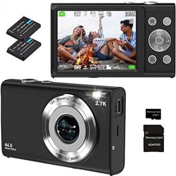 Cámaras Digitales Compactas HD1080P Grabación de Video de 44 Millones de píxeles, antivibración, Zoom de 16x, Pantalla IPS Multifuncional de 2,8 Pulgadas