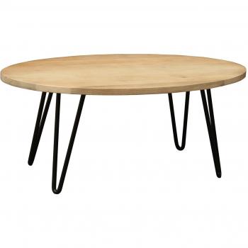 Mesa de centro ovalada en mango macizo VIBES L100 x P55 cm
