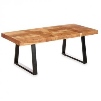 Mesa auxiliar Trama 120 x 60 x 48 cm Marrón Negro Madera de acacia