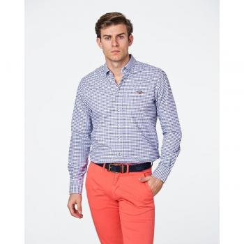 CAMISA DE HOMBRE OXFORD REGULAR CUADROS AZUL