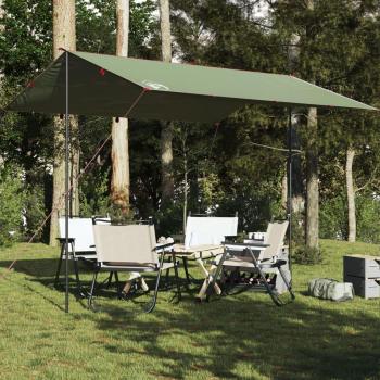 Lona de camping impermeable 360x294 cm en color azul, gris y verde