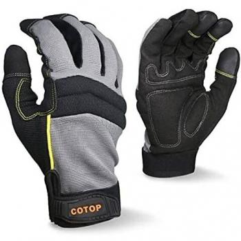 COTOP Guantes de trabajo para hombre, guantes multiusos resistentes al desgaste para pantallas táctiles para herramienta mecánicas, jardinería,construcción,reparación,protección resistente