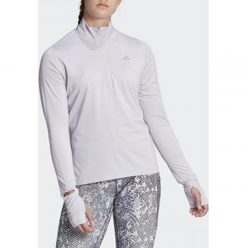 Camiseta de running adidas Fast 1/2 Zip lila mujer