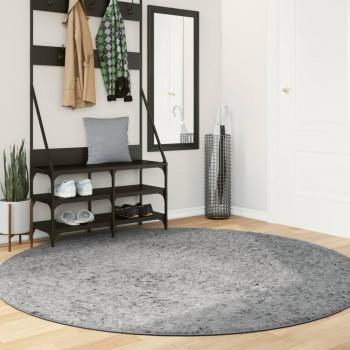 Alfombra peluda de pelo largo moderna PAMPLONA Ø 200 cm Color Antracita, Beige, Crema - Alfombra de Piso para Sala de Estar, Dormitorio, Habitación, Salón