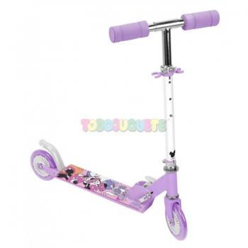 Patinete Infantil Minnie Mouse de Aluminio con 2 Ruedas, Plegable, Puños Ergonómicos y Base Antideslizante - Apto para +3 años Cumple Normativa CE