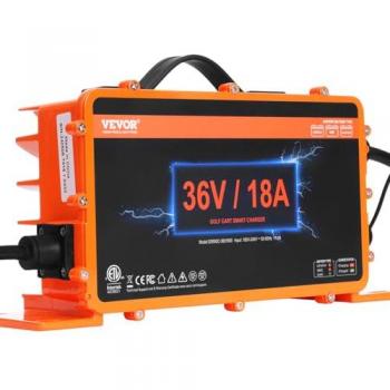 Cargador de Batería Inteligente para Carrito de Golf 36V 18A con Enchufe Tipo D, Compatible con Baterías Plomo-Ácido AGM/GEL/EFB MF NMC LiFePO4