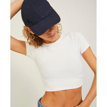 Camiseta de mujer crop top de canalé