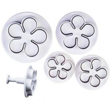 Städter Moldes para Galletas con extrusora Flores Conjunto de 4 de plástico
