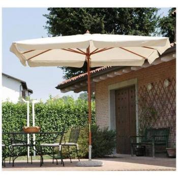 Sombrilla rectangular ecru con palo central 300x400 cm Mama Garden E 1001