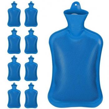 Bolsas de Agua Caliente Relaxdays - 9 Unidades, 2 Litros, Duraderas y Seguras, Caucho Sin Olor, Color Azul
