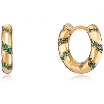 Pendientes Viceroy Elegant de Plata de Ley bañado en Oro con Circonitas Verdes