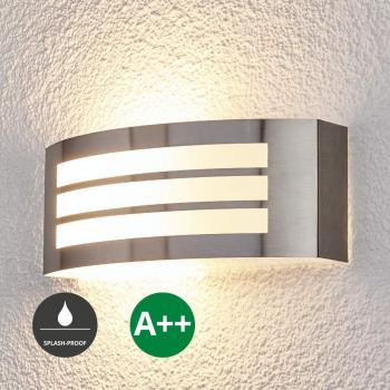 Lámpara de Pared Exterior Raja, Diseño a Rayas, Acero Inoxidable, IP 44, LED