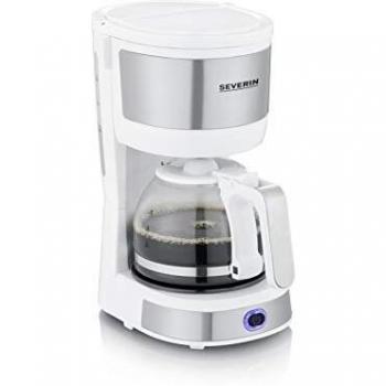 Severin KA 4809 - Cafetera de filtro compacta, 750 W, 500 ml, acero inoxidable, Cepillado/Blanco
