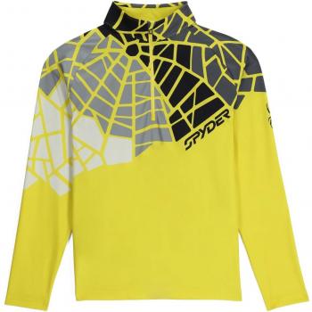 Sudadera Spyder Legacy con Media Cremallera para Hombre, Color Amarillo Ácido
