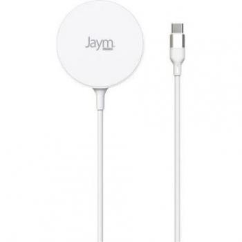 Cargador Inalámbrico Magnético MagSafe 15W con Función de Soporte y Protección contra Sobretensiones - Blanco - Jaym®