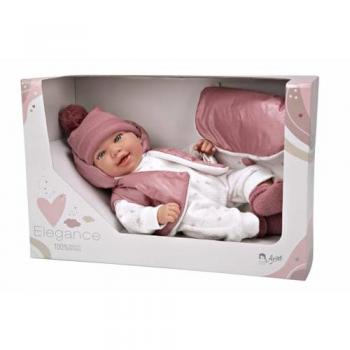 Muñeca Elegance 45 cm Adi rosa con mochila, muñeco de peso, producto oficial, producto escolar para niños y niñas