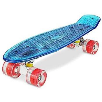 WeSkate Cruiser - Monopatín completo Mini Skateboard de 22 pulgadas y 55 cm Penny Board con ruedas de poliuretano LED, rodamientos ABEC-7, regalo para adultos adolescentes y niñas