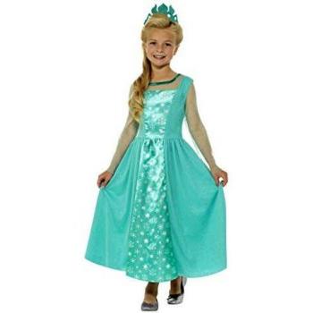 Smiffys Disfraz de Princesa del Hielo, Azul, con Vestido y Corona