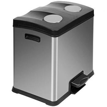 Papelera de Pedal EKO Rejoice 2x12 Litros Acero Inoxidable Mate