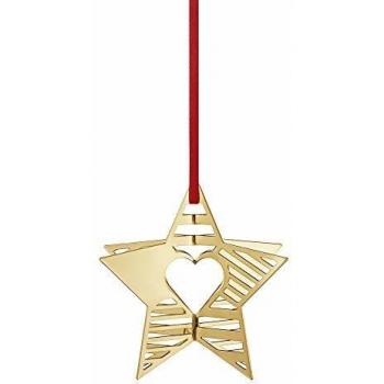 Georg Jensen 2019 - Adorno para árbol de Navidad, diseño de Estrella, Color Dorado