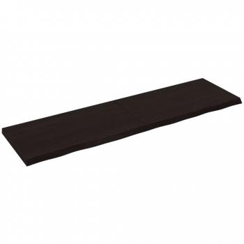 Estante de pared madera maciza roble sin tratar 220x60x(2-6) cm Natural, Marrón claro, Marrón oscuro Mueble Almacenaje Estantería para Oficina, Estudio, Dormitorio Estantería