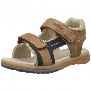 Kickers Platino, Sandalias con Punta Abierta para Niños, Marrón