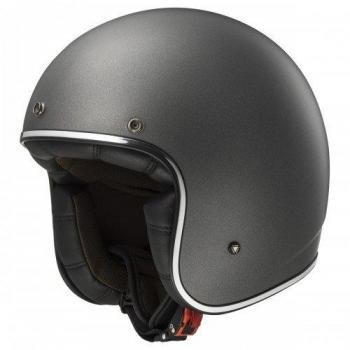 Casco LS2 OF583 Bobber Titunio Mate Jet, color Plata, talla XS, diseño urbano y retro, homologado para uso en motocicletas, ventilación superior ajustable, interior desmontable y lavable, visor resistente a ray