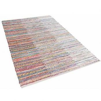 Alfombra Rectangular de Algodón Tejida a Mano Mersin Multicolor 140 x 200 cm