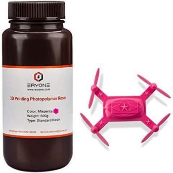 ERYONE 405nm UV Resin for DLP LCD 3D Printer Photopolymer Translucent, Ultralow Odor High Precision Can Mix, 0.5 kg Magenta