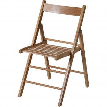 Eurosilla Bas-Silla Plegable para salón, Haya, Haya, Natural Claro, 4 Unidades